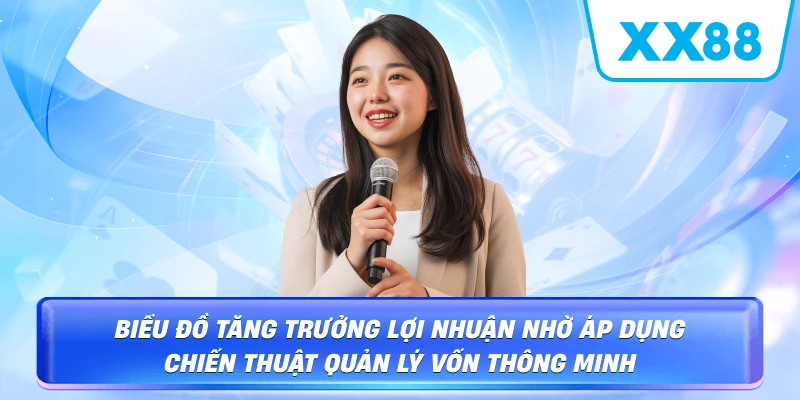 Biểu đồ tăng trưởng lợi nhuận nhờ áp dụng chiến thuật quản lý vốn thông minh