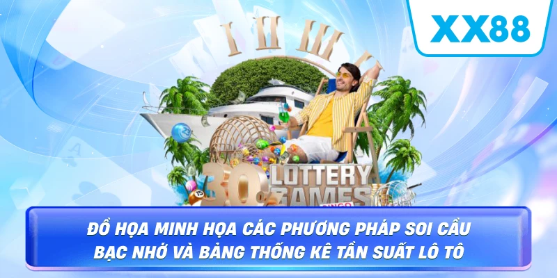 Đồ họa minh họa các phương pháp soi cầu bạc nhớ và bảng thống kê tần suất lô tô